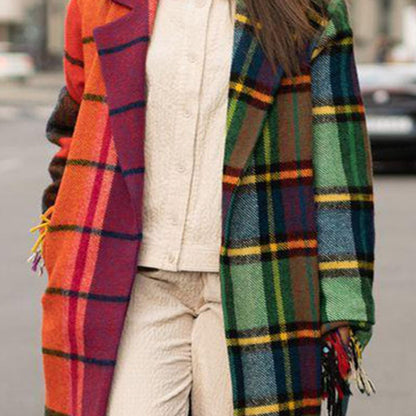 SuperAen  Autumn New Full Hooded Coat Printed Casual Long Woolen Women Clothes Jacket