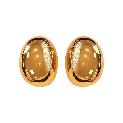 New Brass Teardrop Half Hollow Large Earrings Metal Smooth Ladies Jewellery