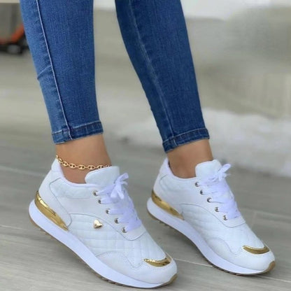 2023 Autumn New Fashion Women&#39; s Sneakers Breathable Woven Leather Mesh Walking Vulcanized
