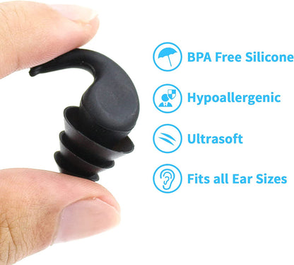 EarPlugs for Sleeping Noise Cancelling 2 PCS Reusable Silicone Earplugs Waterproof Noise Reduction for Sleeping, Swimming