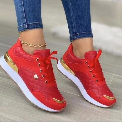 2023 Autumn New Fashion Women&#39; s Sneakers Breathable Woven Leather Mesh Walking Vulcanized