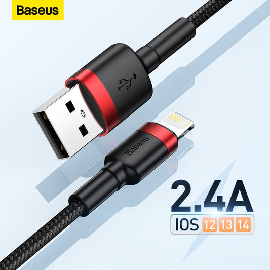 Baseus USB Cable for iPhone 12 11 Pro Max 8 X XR Fast Charge for iPhone Cable USB Data Sync Cable Phone Charger Cable Wire Cord